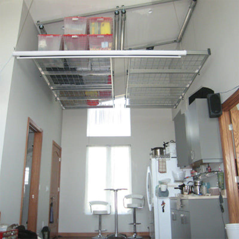 Auxx-Lift Platform Storage Lift Installed On An Angled Ceiling