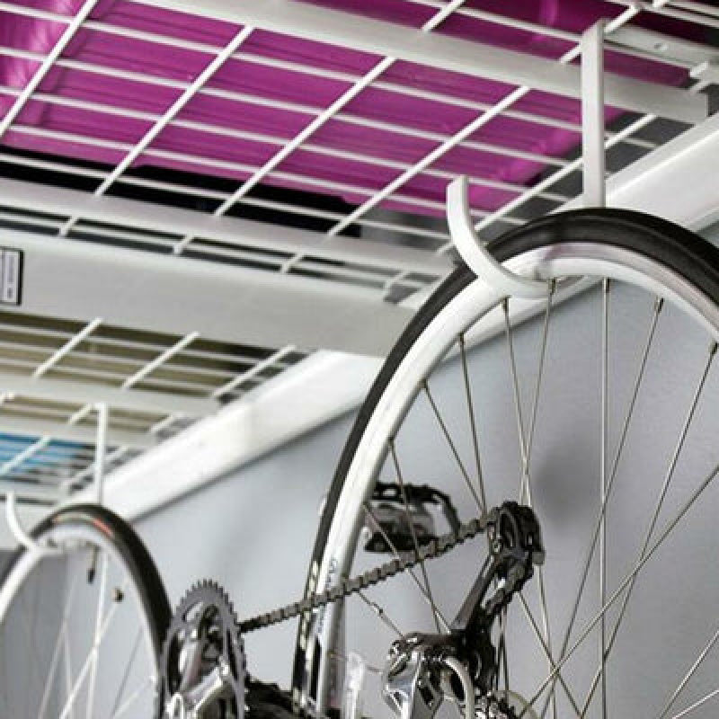 Auxx-Lift Platform Storage Lift Pearl White Bike Hangers