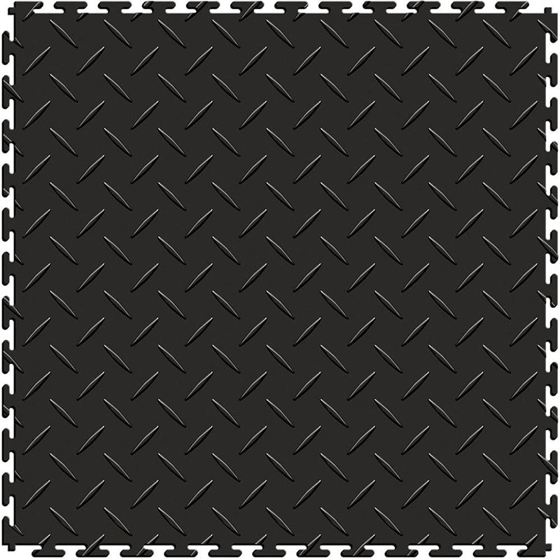 Perfection Floor Tile 5mm Interlocking Diamond Plate Floor In Black