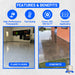 Features and coverage panel for the 500 sq ft polyaspartic garage floor kit: high-performance polyaspartic, fast drying, concrete application and flake floors