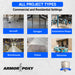 Project types for ArmorPoxy polyaspartic floor coating: aircraft hangars, garages, automotive shops, warehouses, patios and balconies