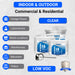 Indoor and outdoor polyaspartic floor coating applications chart listing garage floors, laboratories, retail locations, warehouses, balconies and patios with low VOC clear coating