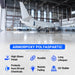 UV stable polyaspartic coated aircraft hangar floor with a high sheen finish that won't yellow and resists hot tire pickup, oil and chemicals