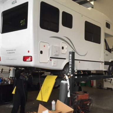 BendPak HD 14T tall four post lift camper