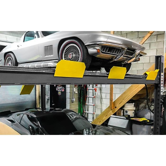 BendPak HD-9SW Dual-Platform 4-Post Car Lift 9000lb Capacity Lifestyle Home Garage With Classic Cars