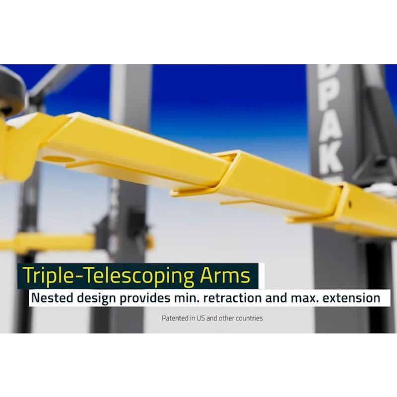 BendPak 10k 10AP 2 Post Car Lift Thriple-Telescoping Arms Provides Maximum Retraction And Extension