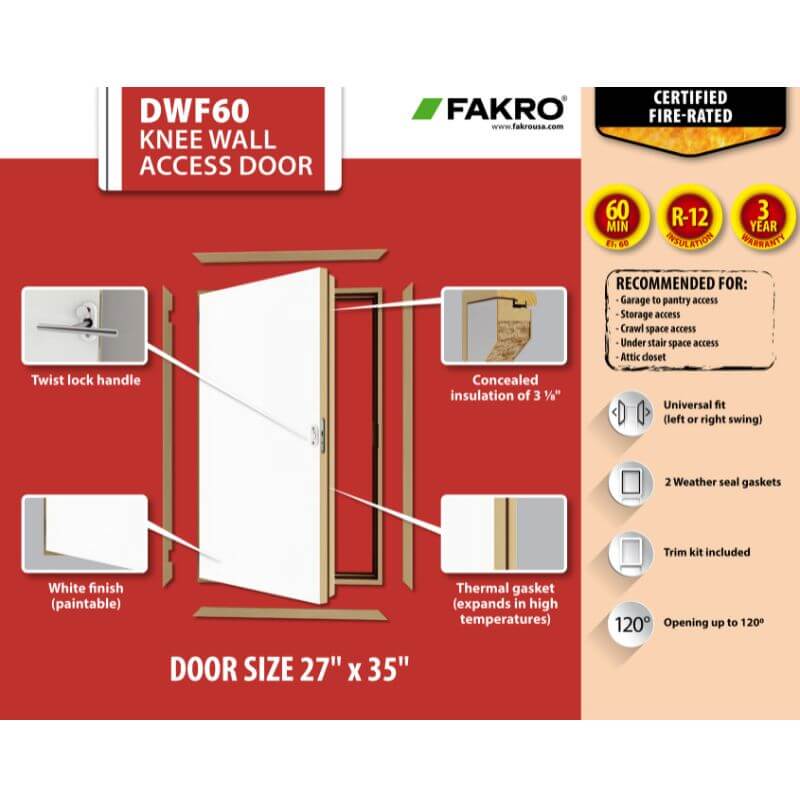 DWF60 Door key features size 27" x 35"