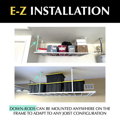 EZ Garage Storage E-Z Overhead 1000 Lb 4'x8' Overhead Storage Platform E-Z Install