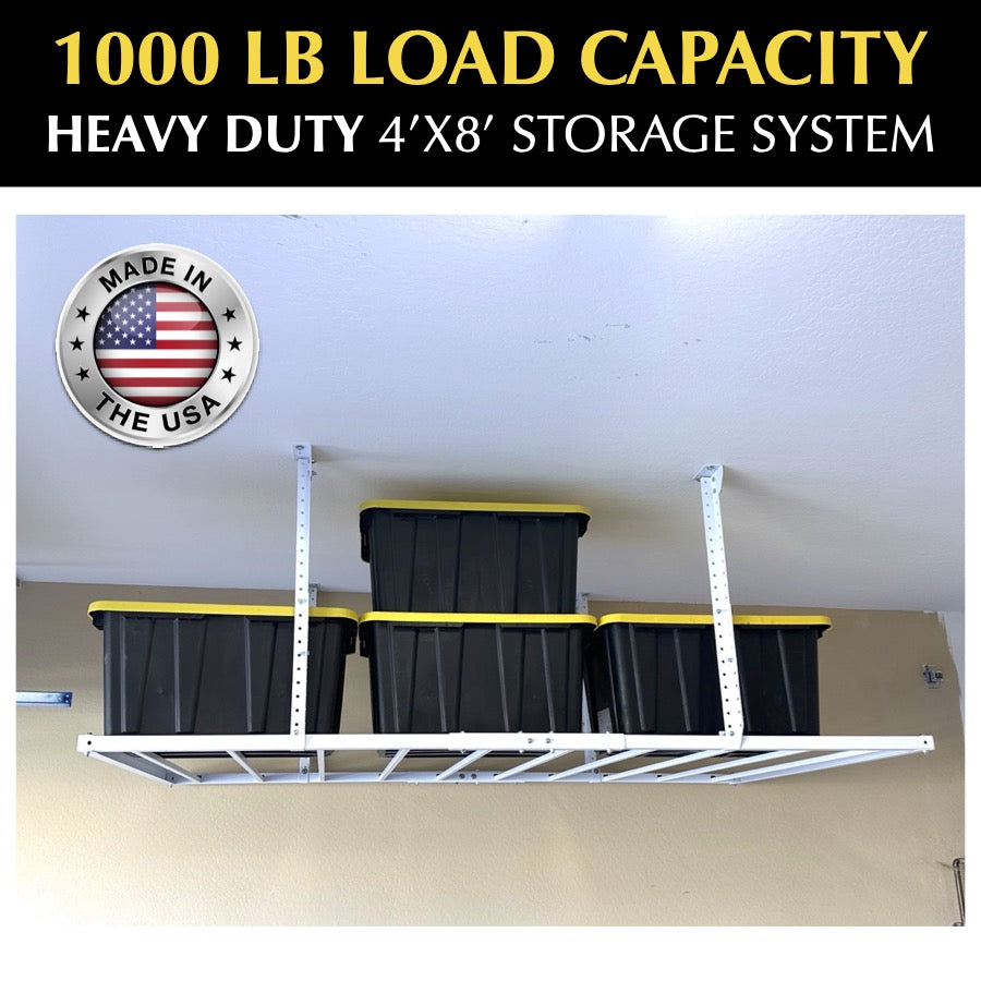 EZ Garage Storage E-Z Overhead 1000 Lb 4'x8' Overhead Storage Platform Features