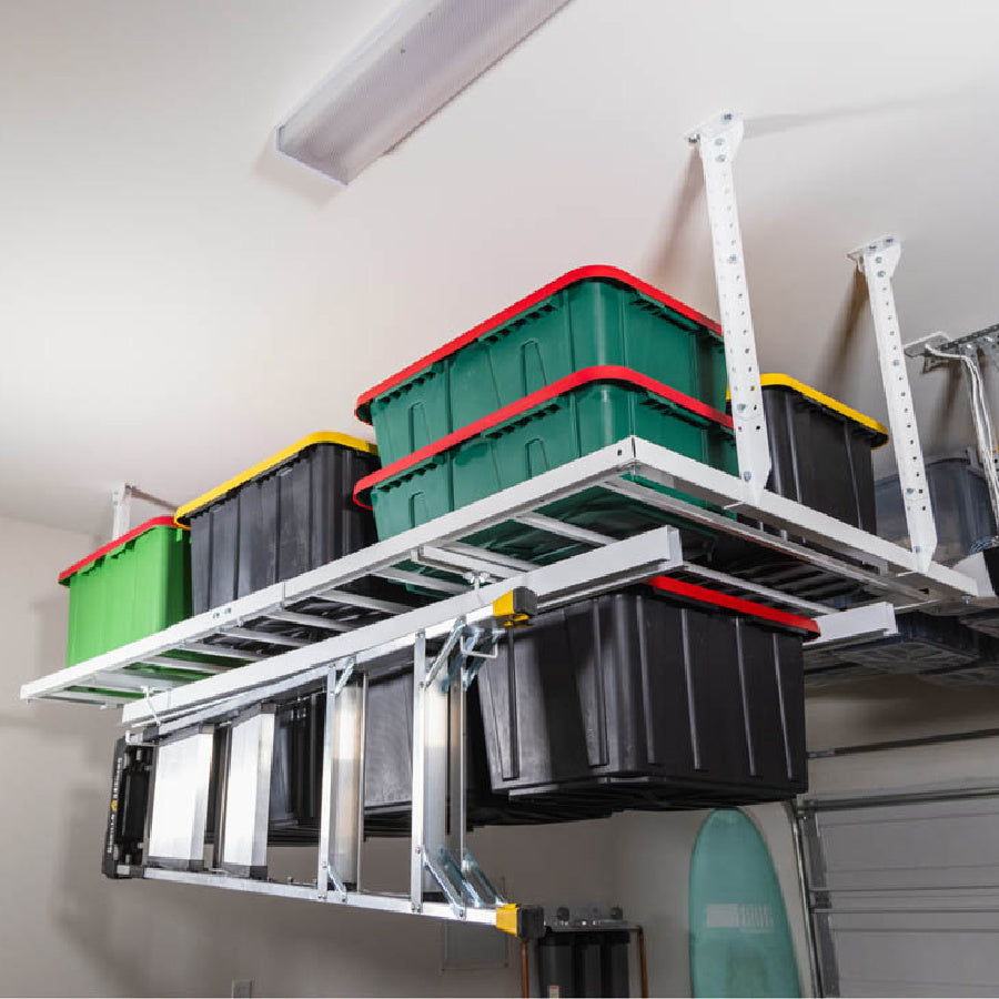 garage overhead storage system for mattresses