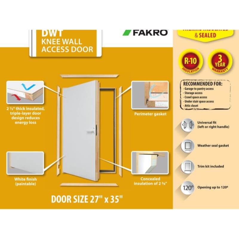 Fakro DWT Energy Efficient Knee Wall Door key features
