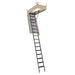 Fakro LMF 60 Fire-Rated Metal Attic Ladder right angle view with box and brackets