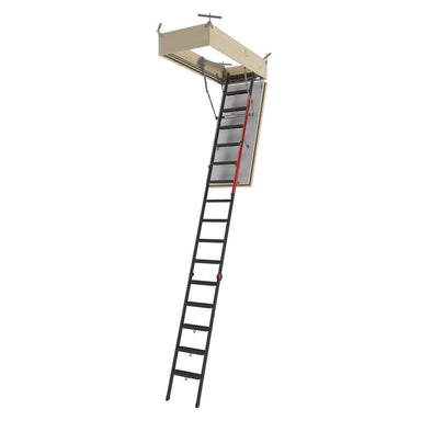 Fakro LMF 60-Minute Fire-Rated Attic left angle view with box and brackets