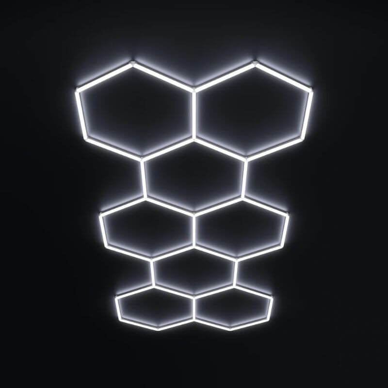 HexGlow 8 Hexagon LED Ceiling Panel Large Modular Honeycomb Light