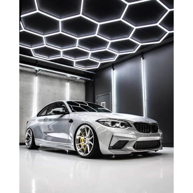 HexGlow Custom Hexagon LED Lighting Kit Modular Geometric Lights for Luxury Detailing Studios