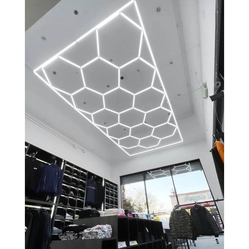HexGlow Hexagon LED Ceiling Light for Retail Commercial