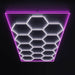 HexGlow Hexagon LED Ceiling Light Standard 15 Grid with Pink Border
