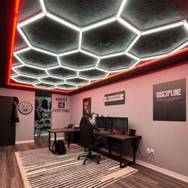 HexGlow Hexagon Light Panel Standard Home Office Red Edition