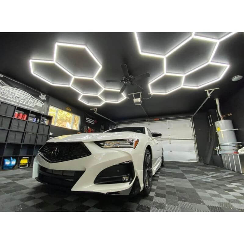 HexGlow LED Garage Lights Professional Auto Detailing Showroom Kit