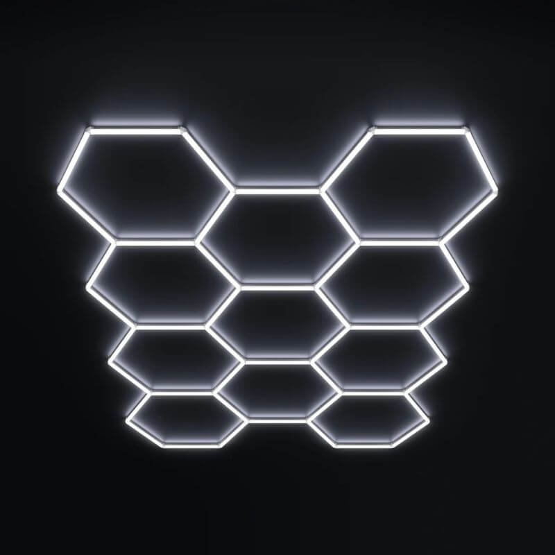 HexGlow Large Hexagon LED Ceiling Light Panel 6500K Cool White