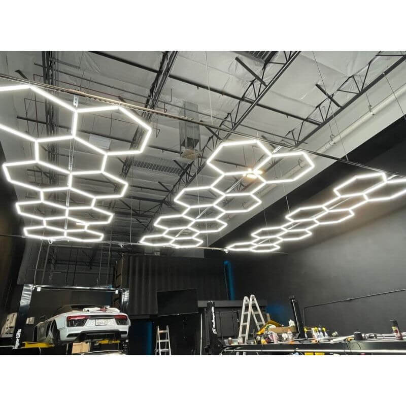 HexGlow Long Hexagon LED Lighting Kit Large 11 Panels Extended Ceiling Light