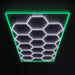 HexGlow Standard Hexagon LED Ceiling Light 15 Grid with GreenBorder
