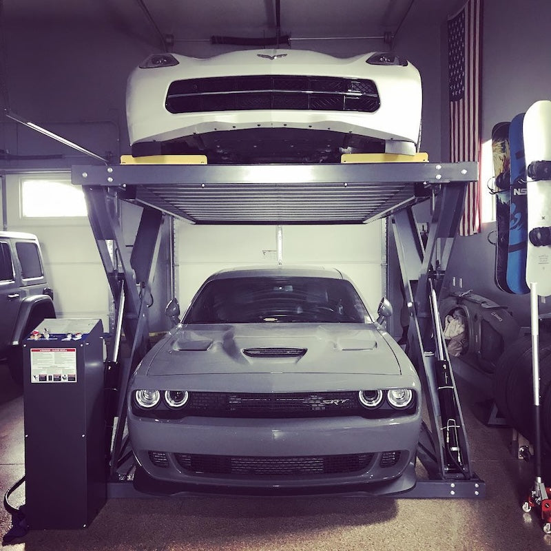 Autostacker A6W Car Lift Looking Great In A Home Garage