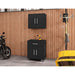 Manhattan Comfort Eiffel 2-Piece Storage Garage Set in Matte Black