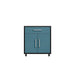 Manhattan Comfort Eiffel 2-Piece Storage Garage Set in Matte Black and Aqua Blue Lower