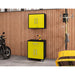 Manhattan Comfort Eiffel 2-Piece Storage Garage Set in Matte Black and Yellow