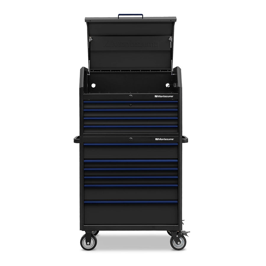 Montezuma Storage 36 IN. X 24 IN. 10-Drawer Rolling Tool Chest and Cabinet Combo Top Open