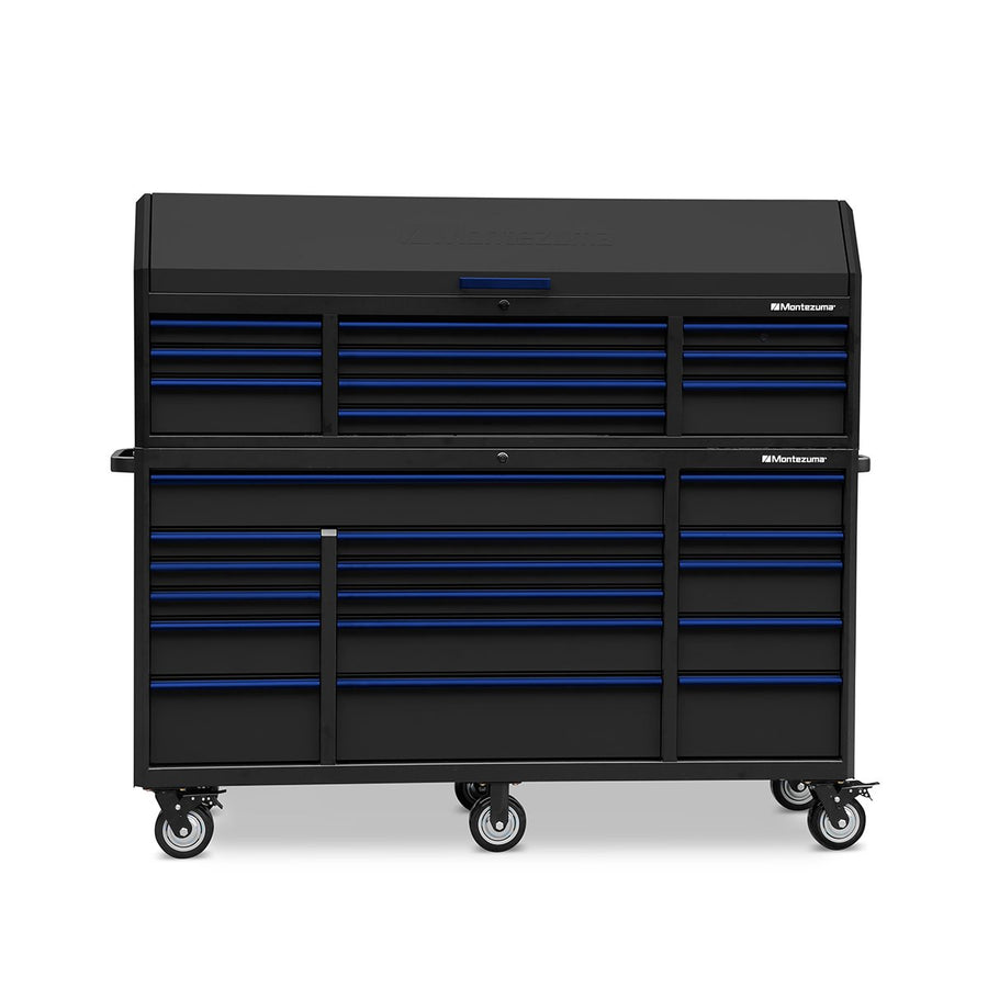 Montezuma Storage 72 IN. X 24 IN. 26-Drawer Rolling Tool Chest and Cabinet Combo