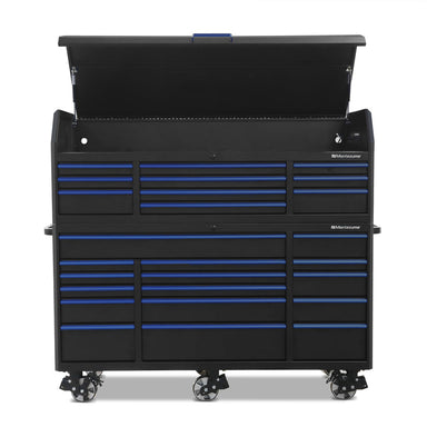 Montezuma Storage 72 IN. X 30 IN. 26-Drawer Rolling Tool Chest and Cabinet Combo Top Open 