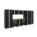 NewAge Bold Series 10 Piece Cabinet Set In Black With Bamboo Worktop