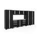 NewAge Bold Series 10 Piece Cabinet Set In Black With Stainless Steel Worktop