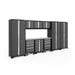 NewAge Bold Series 10 Piece Cabinet Set In Gray/Black With Stainless Steel Worktop