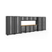 NewAge Bold Series 14 Piece Cabinet Set In Gray/Black With Bamboo Worktop