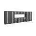 NewAge Bold Series 14 Piece Cabinet Set In Gray/Black With Stainless Steel Worktop