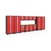 NewAge Bold Series 14 Piece Cabinet Set In Red/Black With Bamboo Worktop