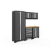 NewAge Bold Series 6 Piece Cabinet Set In Gray/Black With Bamboo Worktop