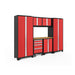 NewAge Bold Series 7 Piece Cabinet Set In Red/Black With Bamboo Worktop