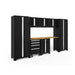 NewAge Bold Series 8 piece Cabinet Set In Black With Bamboo Worktop