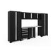 NewAge Bold Series 8 piece Cabinet Set In Black With Stainless Steel Worktop