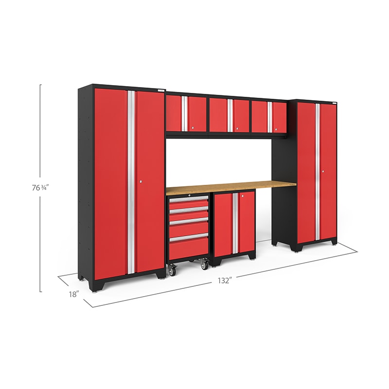 Dimensions Shown For NewAge Bold Series 8 piece Cabinet Set