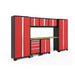 NewAge Bold Series 8 piece Cabinet Set In Red/Black With Bamboo Worktop