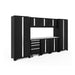 NewAge Bold Series 9 Piece Cabinet Set In Black With Stainless Steel Worktop