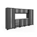 NewAge Bold Series 9 Piece Cabinet Set In Gray/Black With Stainless Steel Worktop