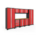 NewAge Bold Series 9 Piece Cabinet Set In Red/Black With Bamboo Worktop