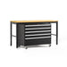 NewAge Pro Series Tool Cart And Work Bench In Black With Bamboo Worktop