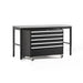 NewAge Pro Series Tool Cart And Work Bench In Black With Stainless Steel Worktop